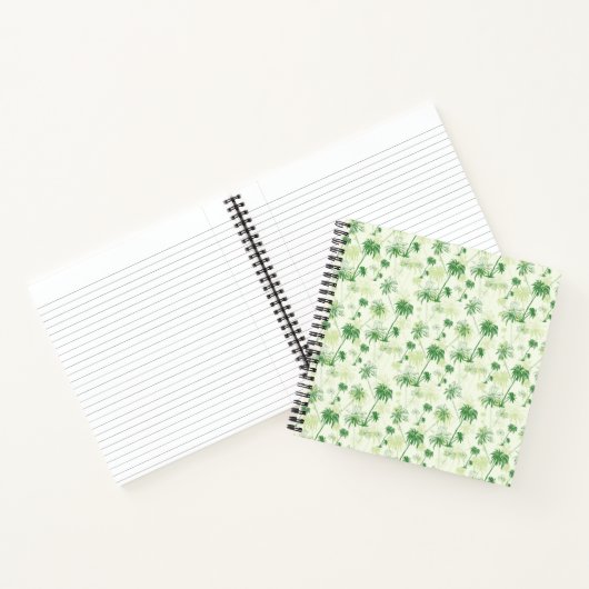 Groen palmstructuurpatroon notitieboek (Binnen)