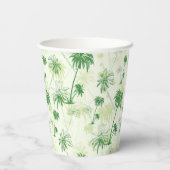 Groen palmstructuurpatroon papieren bekers (Achterkant)
