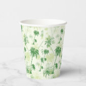 Groen palmstructuurpatroon papieren bekers (Rechts)