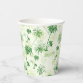 Groen palmstructuurpatroon papieren bekers (Voorkant)
