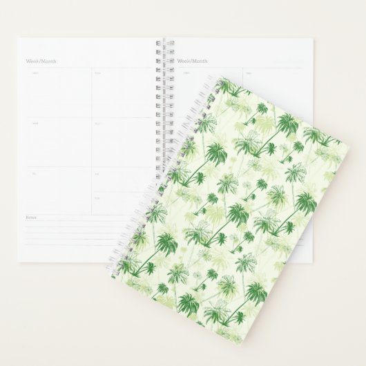 Groen palmstructuurpatroon planner (Display)