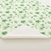 Groen palmstructuurpatroon sherpa deken (3/4)