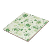 Groen palmstructuurpatroon tegeltje (Zijkant)