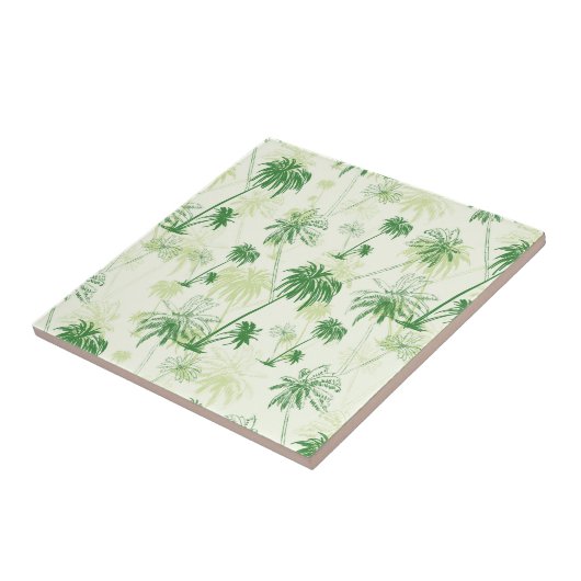 Groen palmstructuurpatroon tegeltje (Zijkant)