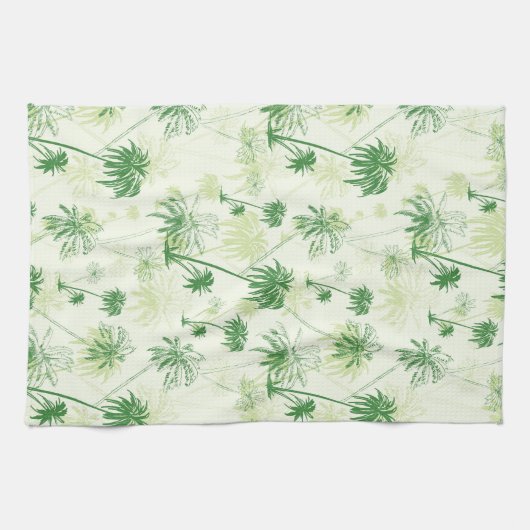 Groen palmstructuurpatroon theedoek (Horizontaal)