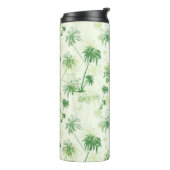 Groen palmstructuurpatroon thermosbeker (Gedraaid links)