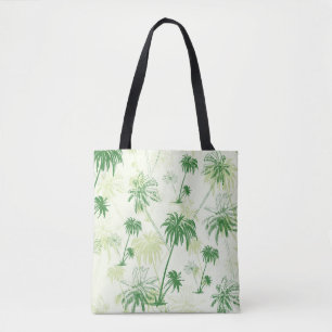 Groen palmstructuurpatroon tote bag