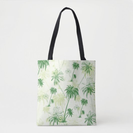 Groen palmstructuurpatroon tote bag (Voorkant)