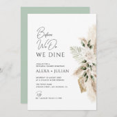 groen pampas gras trouwrepetitie kaart (Voorkant / Achterkant)