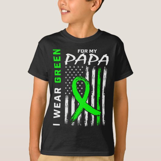 Groen papa Nierziekte Cerebral Palsy Awareness T-shirt (Voorkant)