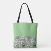 Groen parelpatroon tote bag (Achterkant)