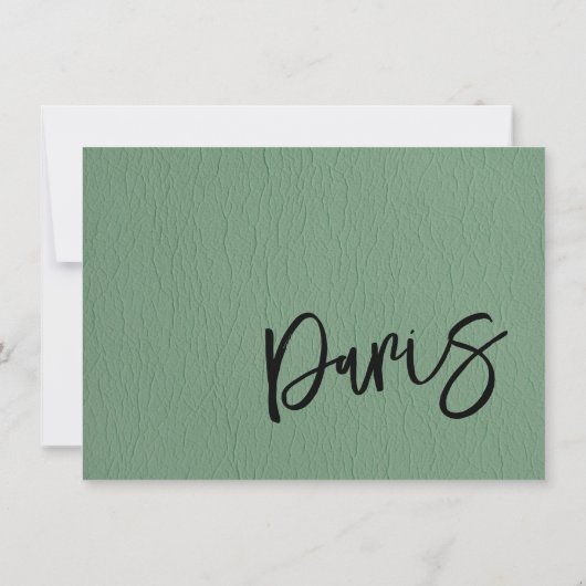 Groen Parijs Paspoort Bedankkaart (Achterkant)