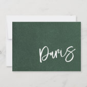 Groen Parijs Paspoort Bedankkaart (Achterkant)