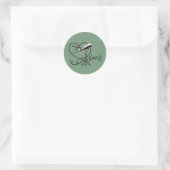 Groen Parijs Paspoort Ronde Sticker (Tas)