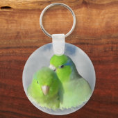 Groen parrotletpaar sleutelhanger (Voorkant)
