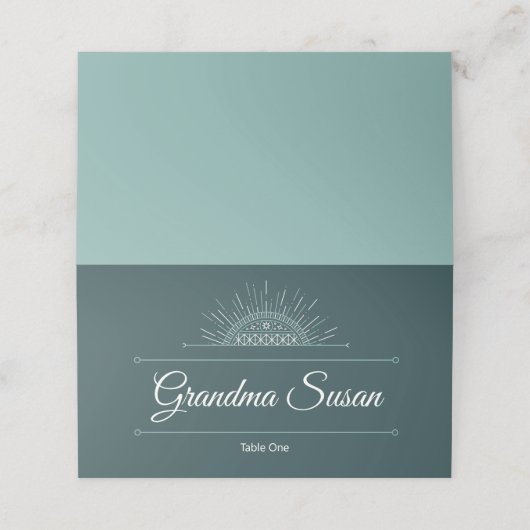 Groen Pascha Plaatskaartje (Buitenkant ongevouwen)