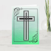 Groen Pasen Religieus Kruis en Quote Kaart (Voorkant)