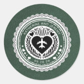 Groen paspoort Mexico Ronde Sticker (Voorkant)