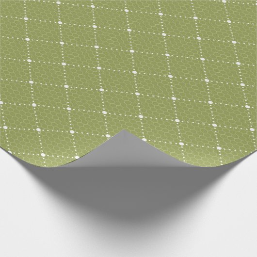 Groen pasta fijn haar witte netjes elegant cadeaupapier (Hoek)