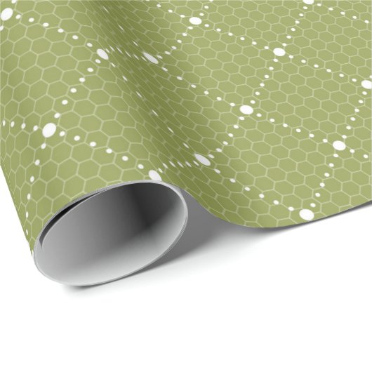 Groen pasta fijn haar witte netjes elegant cadeaupapier (Rol Hoek)