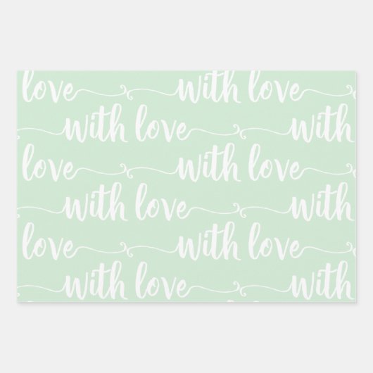 Groen pasta met liefdespapierbladen inpakpapier vel (Voorkant 3)