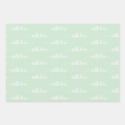 Groen pasta met liefdespapierbladen inpakpapier vel (Voorkant)