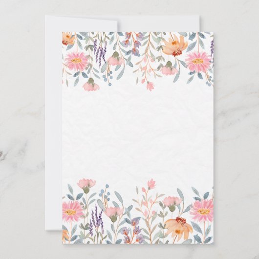 Groen pastei Creative Floral Wedding Invitation Kaart (Achterkant)