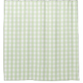 Groen Pastel Gingham Patroon Moderne Boerderij Douchegordijn (Voorkant)