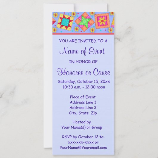 Groen patchwork in Lavender Quilt Block Art Kaart (Achterkant)