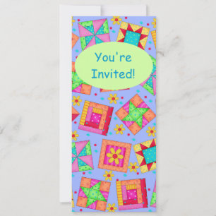 Groen patchwork in Lavender Quilt Block Art Kaart