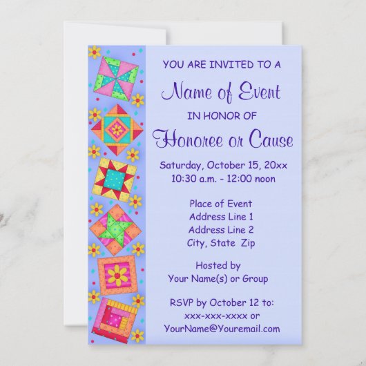 Groen patchwork in Lavender Quilt Block Art Kaart (Achterkant)