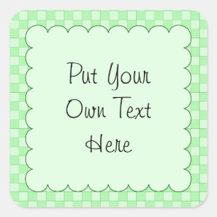 Groen Patchwork Patroon Vierkante Sticker