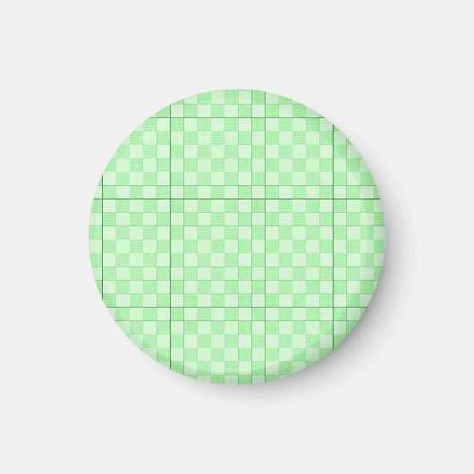 Groen patchworkpatroon magneet (Voorkant)