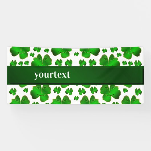 groen, patrick, klaver, vakantie, shamrock, heilig spandoek (Horizontaal)