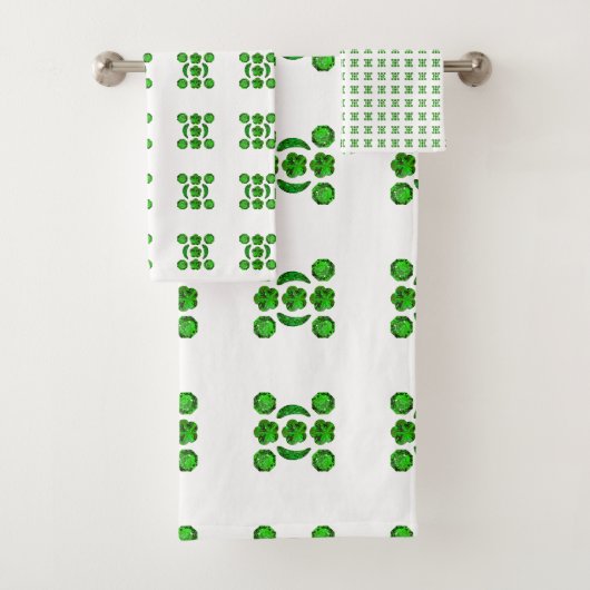 Groen patroon bad handdoek (Insitu)