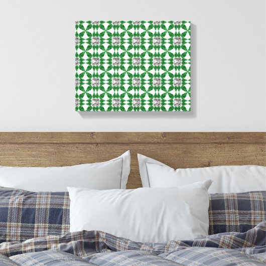 Groen patroon canvas afdruk (Insitu (Slaapkamer))