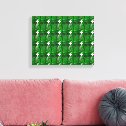 Groen patroon canvas afdruk (Insitu (Woonkamer))