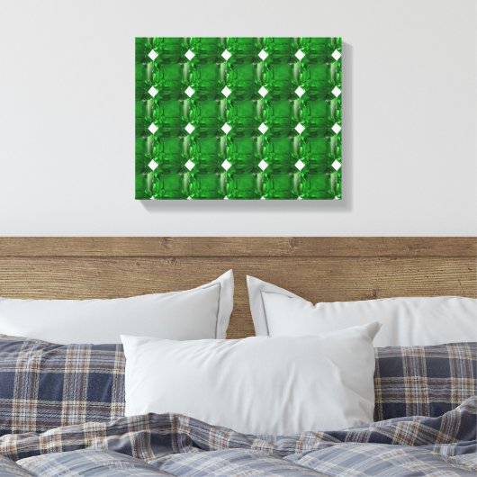 Groen patroon canvas afdruk (Insitu (Slaapkamer))