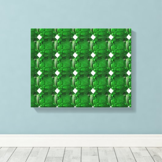 Groen patroon canvas afdruk (Insitu (Houten vloer))