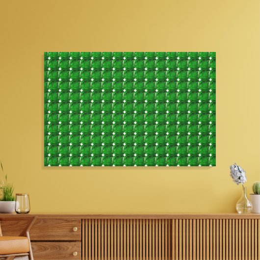 Groen patroon canvas afdruk (Insitu (Woonkamer))