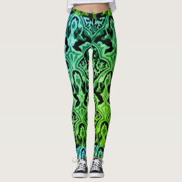 Groen patroon Elegant Damask Leggings