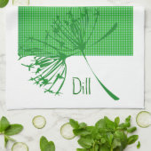 Groen patroon en specerijen Dill Kitchen Design Theedoek (Gevouwen)