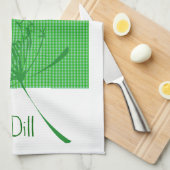 Groen patroon en specerijen Dill Kitchen Design Theedoek (Quarter Fold)