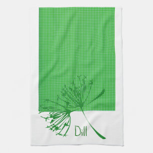 Groen patroon en specerijen Dill Kitchen Design Theedoek