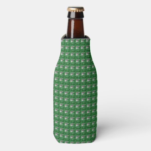Groen patroon flesjeskoeler (Fles Voorkant)