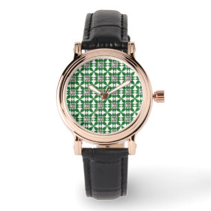 Groen patroon horloge