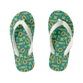 Groen patroon Iers LUCKY Kinder Teenslippers (Voetbed)