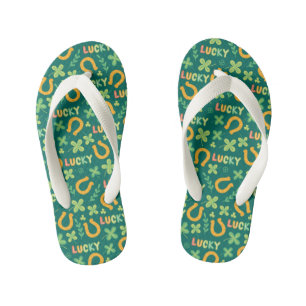 Groen patroon Iers LUCKY Kinder Teenslippers