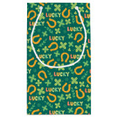 Groen patroon Iers LUCKY Klein Cadeauzakje (Achterkant)