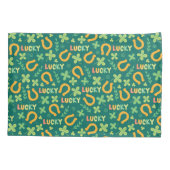 Groen patroon Iers LUCKY Kussensloop (Achterkant-Links)